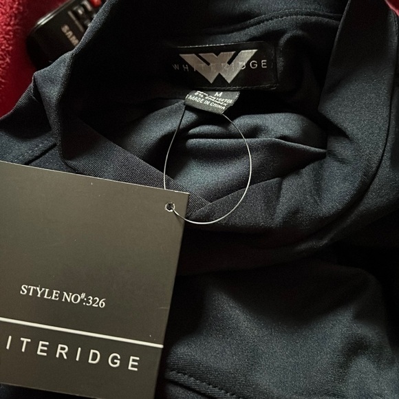 WHITERIDGE black Mock neck unisex Golf  shirt Sz M - Picture 3 of 12